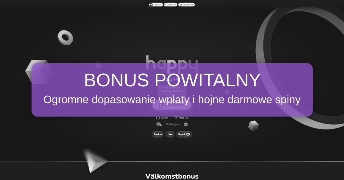Happy Casino i szwedzka premia powitalna